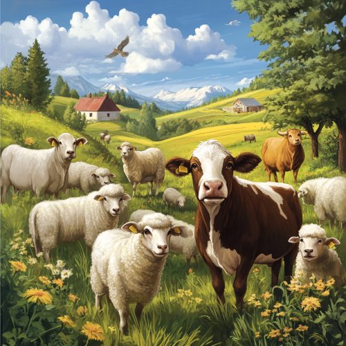 farm-animals-natural-rural-settings-such-as-cows-sheep farm-animals-natural-rural-settings-such-as-cows-sheep